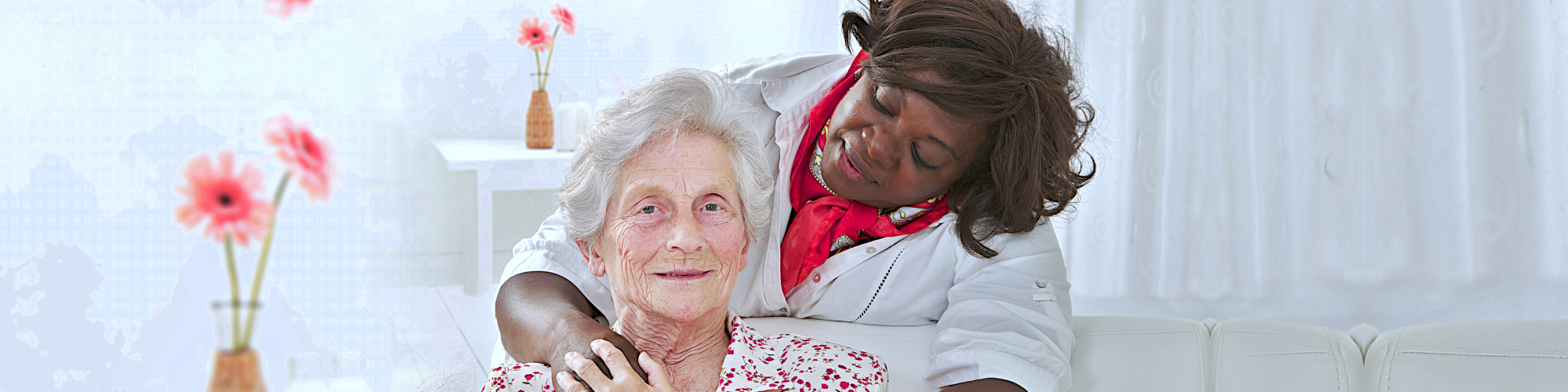caregiver with a senior woman